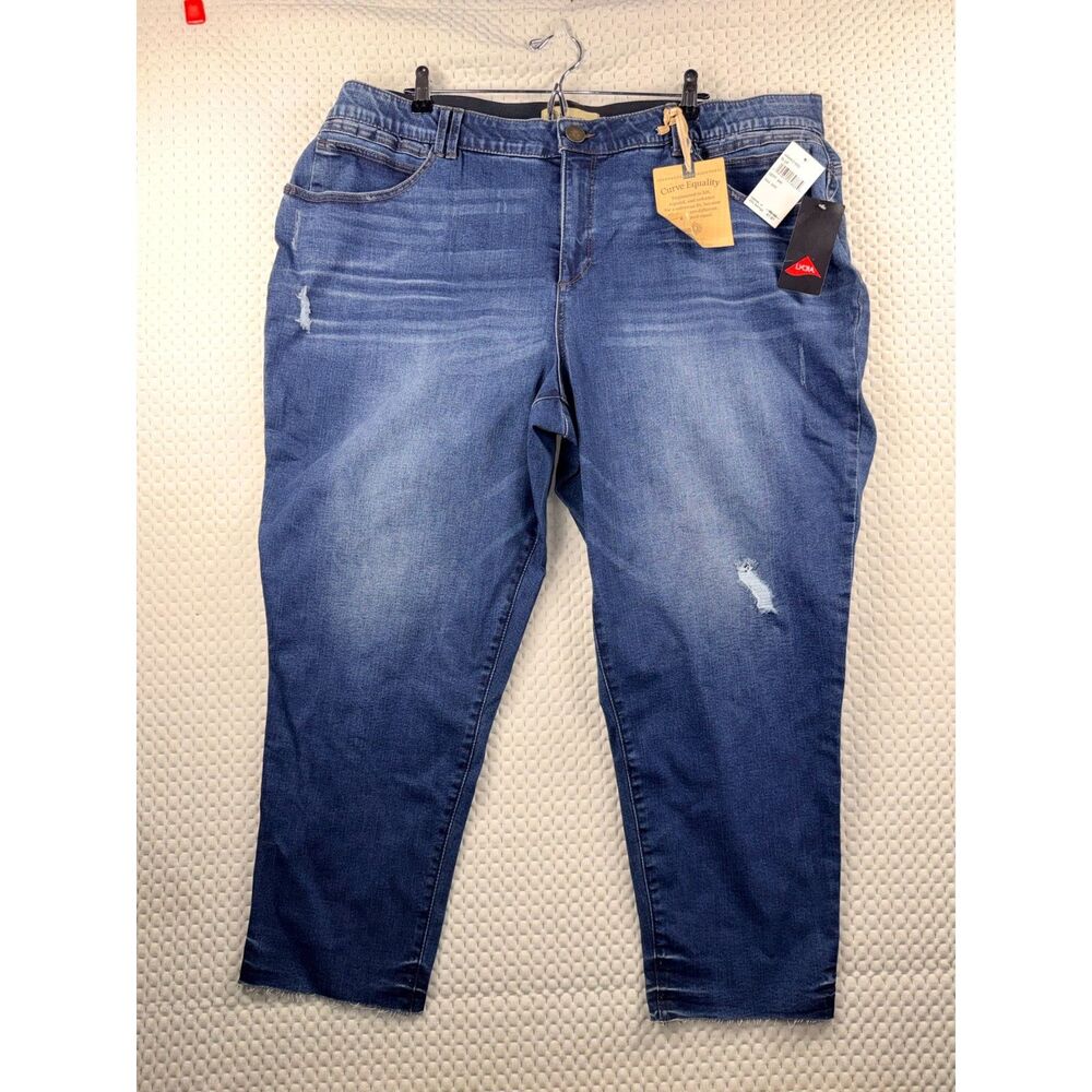 Plus Size Democracy AbTechnology Distressed Ankle Jeans - Size 24W